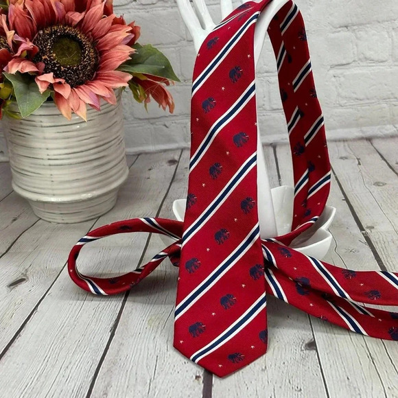 Lands' End Other - Lands' end red and navy silk Tie elephant and stars